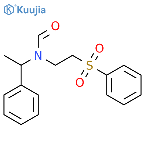 Formamide, N-(1-phenylethyl)-N-[2-(phenylsulfonyl)ethyl]- structure