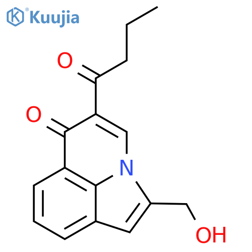 6H-Pyrrolo[3,2,1-ij]quinolin-6-one, 2-(hydroxymethyl)-5-(1-oxobutyl)- structure