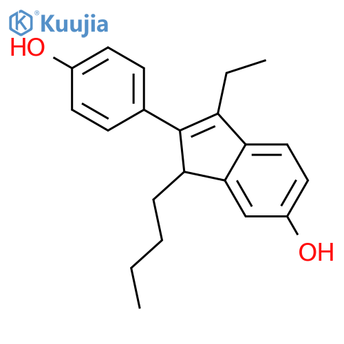 1H-Inden-6-ol, 1-butyl-3-ethyl-2-(4-hydroxyphenyl)- structure