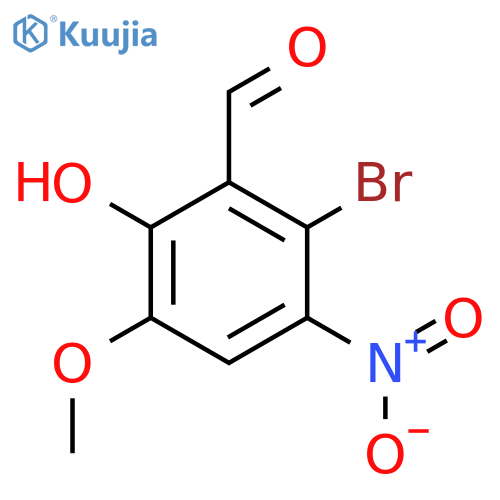 2-Bromo-6-hydroxy-5-methoxy-3-nitro-benzaldehyde structure