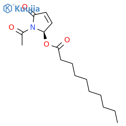 Decanoic acid, (2R)-1-acetyl-2,5-dihydro-5-oxo-1H-pyrrol-2-yl ester structure
