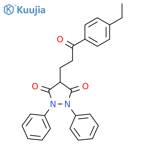4-[3-(4-ethylphenyl)-3-oxopropyl]-1,2-diphenylpyrazolidine-3,5-dione structure