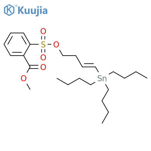 Benzoic acid, 2-[[[4-(tributylstannyl)-3-butenyl]oxy]sulfonyl]-, methyl ester structure