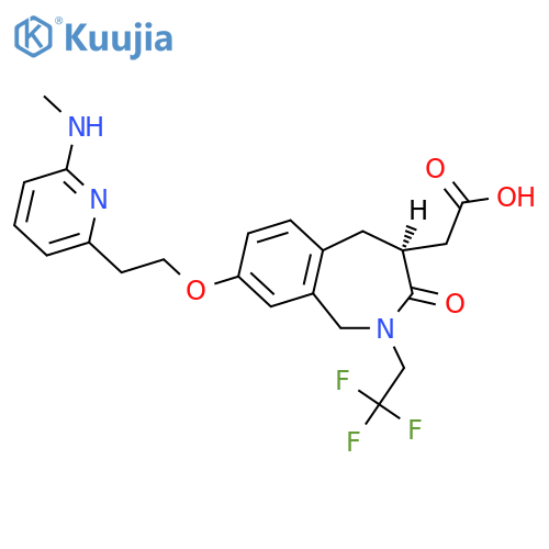 1H-2-Benzazepine-4-acetic acid, 2,3,4,5-tetrahydro-8-(2-(6-(methylamino)-2-pyridinyl)ethoxy)-3-oxo-2-(2,2,2-trifluoroethyl)-, (4S)- structure