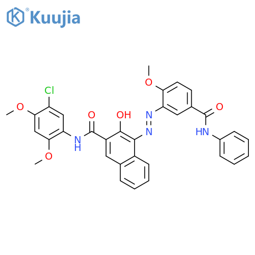 5'-chloro-3-hydroxy-2',4'-dimethoxy-4-[[2-methoxy-5-(phenylcarbamoyl)phenyl]azo]naphthalene-2-carboxanilide structure