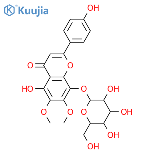 4',5,6,7,8-Pentahydroxyflavone; 6,7-Di-Me ether, 8-O-β-D-glucopyranoside structure