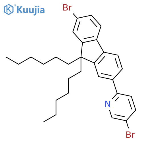 Pyridine, 5-bromo-2-(7-bromo-9,9-dihexyl-9H-fluoren-2-yl)- structure