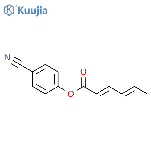 2,4-Hexadienoic acid, 4-cyanophenyl ester, (2E,4E)- structure