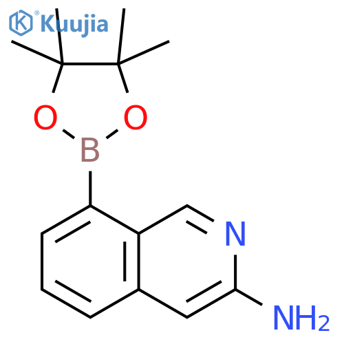 8-(tetramethyl-1,3,2-dioxaborolan-2-yl)isoquinolin-3-amine structure