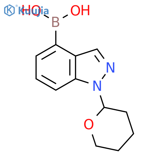 1-(Tetrahydro-2H-pyran-2-yl)-1H-indazol-4-yl-4-boronic acid structure