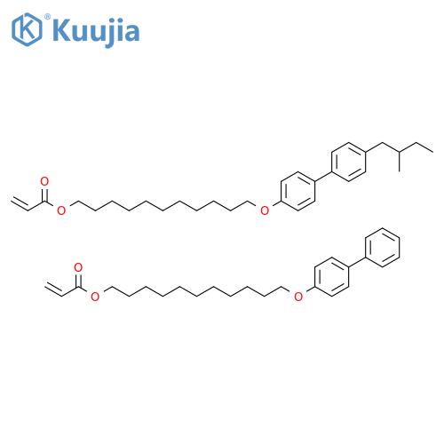 2-Propenoic acid, 11-([1,1'-biphenyl]-4-yloxy)undecyl ester, polymer with 11-[[4'-(2-methylbutyl)[1,1'-biphenyl]-4-yl]oxy]undecyl 2-propenoate structure