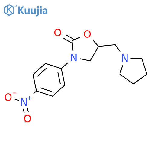 2-Oxazolidinone, 3-(4-nitrophenyl)-5-(1-pyrrolidinylmethyl)- structure