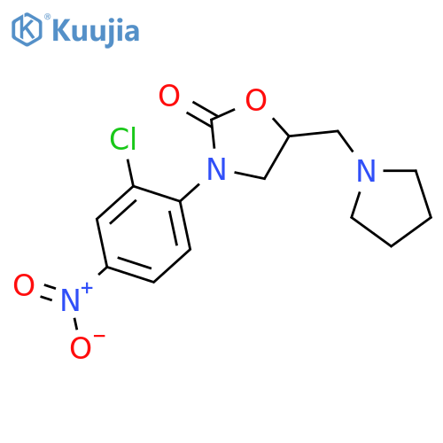 2-Oxazolidinone, 3-(2-chloro-4-nitrophenyl)-5-(1-pyrrolidinylmethyl)- structure