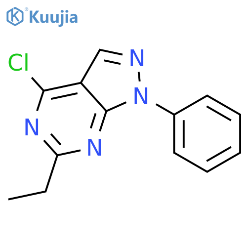 1H-PYRAZOLO[3,4-D]PYRIMIDINE, 4-CHLORO-6-ETHYL-1-PHENYL- structure