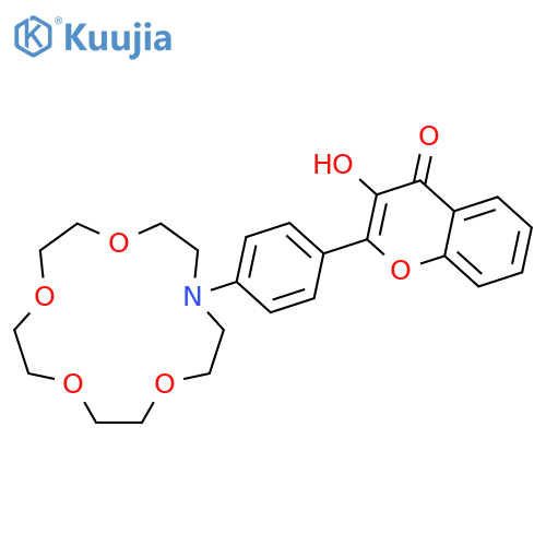 4H-1-Benzopyran-4-one,3-hydroxy-2-[4-(1,4,7,10-tetraoxa-13-azacyclopentadec-13-yl)phenyl]- structure