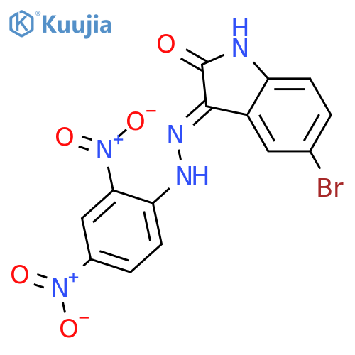 1H-Indole-2,3-dione, 5-bromo-, 3-[(2,4-dinitrophenyl)hydrazone] structure