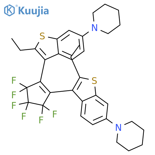 Piperidine, 1,1'-[(3,3,4,4,5,5-hexafluoro-1-cyclopentene-1,2-diyl)bis(2-ethylbenzo[b]thiophene-3,6-diyl)]bis- structure
