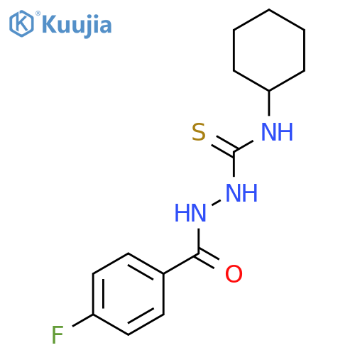 Benzoic acid, 4-fluoro-, 2-[(cyclohexylamino)thioxomethyl]hydrazide structure