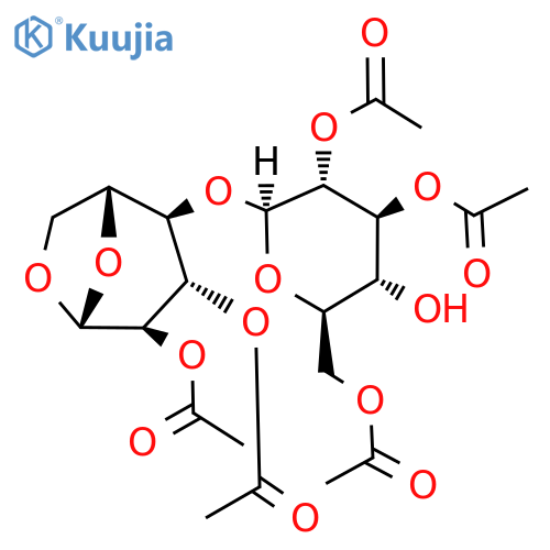2,2',3,3',6'-Penta-O-acetyl-1,6-anhydro-β-D-cellobiose structure