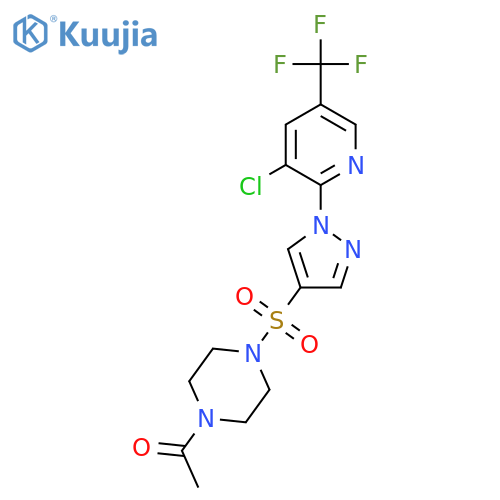 1-[4-({1-[3-chloro-5-(trifluoromethyl)pyridin-2-yl]-1H-pyrazol-4-yl}sulfonyl)piperazin-1-yl]ethanone structure