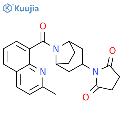 1-[8-(2-methylquinoline-8-carbonyl)-8-azabicyclo[3.2.1]octan-3-yl]pyrrolidine-2,5-dione structure