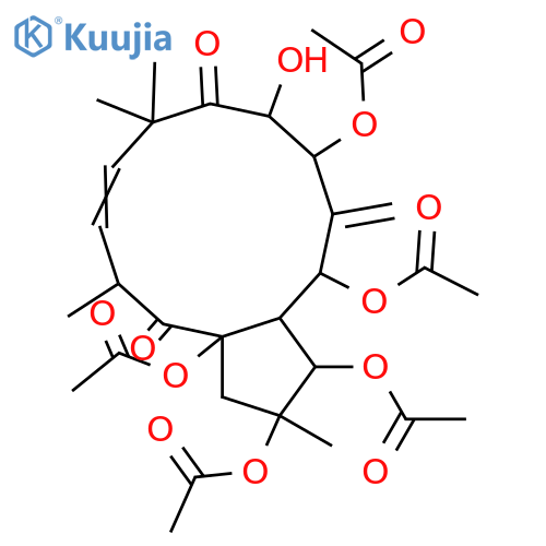 6(17),11-Jatrophadiene-2,3,5,7,8,9,14,15-octol; (2α,3β,5α,7β,8α,11E,13α,15β)-form, 9,14-Diketone, 2,3,5,7,15-penta-Ac structure