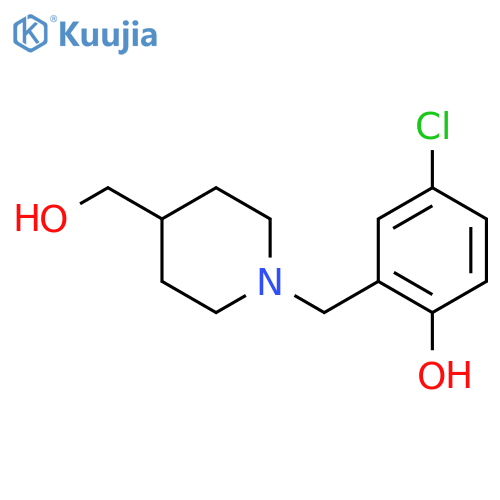 4-Chloro-2-((4-(hydroxymethyl)piperidin-1-yl)methyl)phenol structure