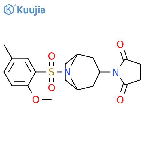 1-[8-[(2-Methoxy-5-methylphenyl)sulfonyl]-8-azabicyclo[3.2.1]oct-3-yl]-2,5-pyrrolidinedione structure