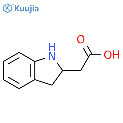 2-(2,3-dihydro-1H-indol-2-yl)acetic acid structure