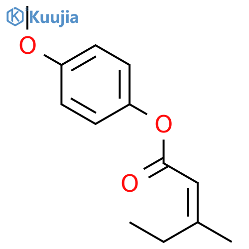 2-Pentenoic acid, 3-methyl-, 4-methoxyphenyl ester, (2Z)- structure