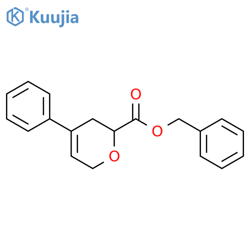 2H-PYRAN-2-CARBOXYLIC ACID, 3,6-DIHYDRO-4-PHENYL-, PHENYLMETHYL ESTER structure