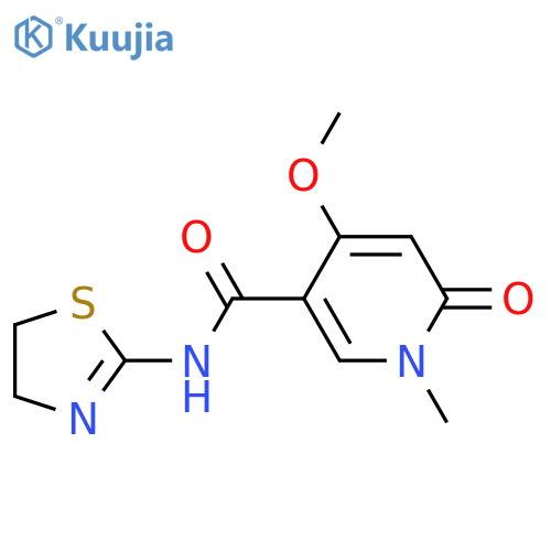 N-(4,5-dihydro-1,3-thiazol-2-yl)-4-methoxy-1-methyl-6-oxopyridine-3-carboxamide structure