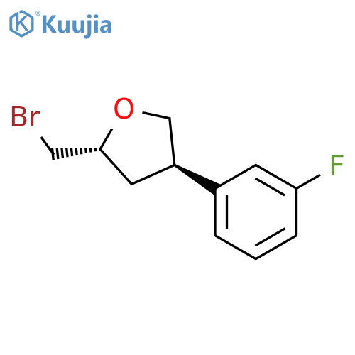 (2R,4R)-2-(bromomethyl)-4-(3-fluorophenyl)oxolane structure