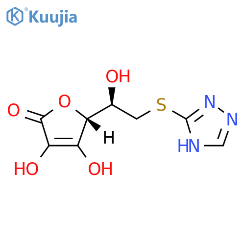 (5R)-3,4-dihydroxy-5-(1R)-1-hydroxy-2-(4H-1,2,4-triazol-3-ylsulfanyl)ethyl-2,5-dihydrofuran-2-one structure