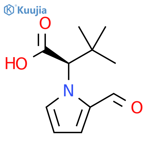 (2R)-2-(2-formyl-1H-pyrrol-1-yl)-3,3-dimethylbutanoic acid structure