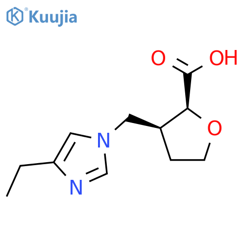 rac-(2R,3R)-3-(4-ethyl-1H-imidazol-1-yl)methyloxolane-2-carboxylic acid structure