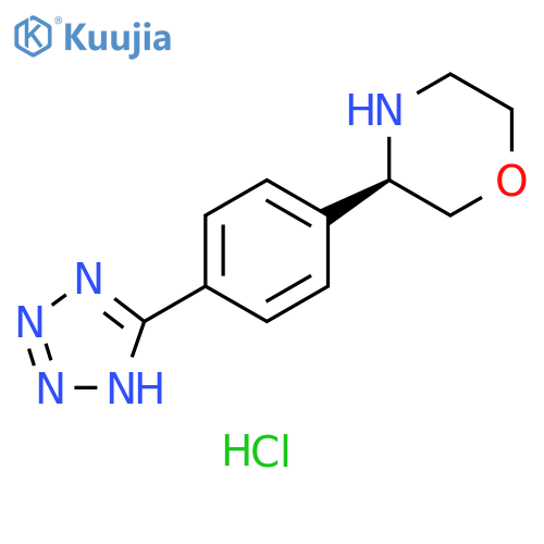 (3R)-3-4-(2H-1,2,3,4-tetrazol-5-yl)phenylmorpholine hydrochloride structure