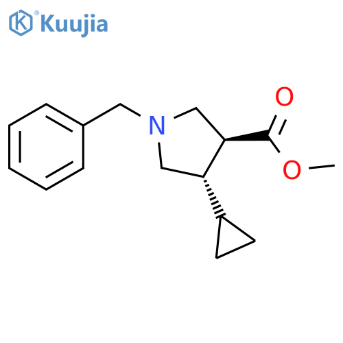 rac-methyl (3R,4R)-1-benzyl-4-cyclopropylpyrrolidine-3-carboxylate structure