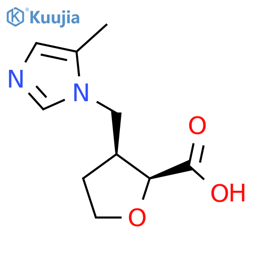 rac-(2R,3R)-3-(5-methyl-1H-imidazol-1-yl)methyloxolane-2-carboxylic acid structure