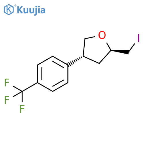 (2R,4R)-2-(iodomethyl)-4-4-(trifluoromethyl)phenyloxolane structure