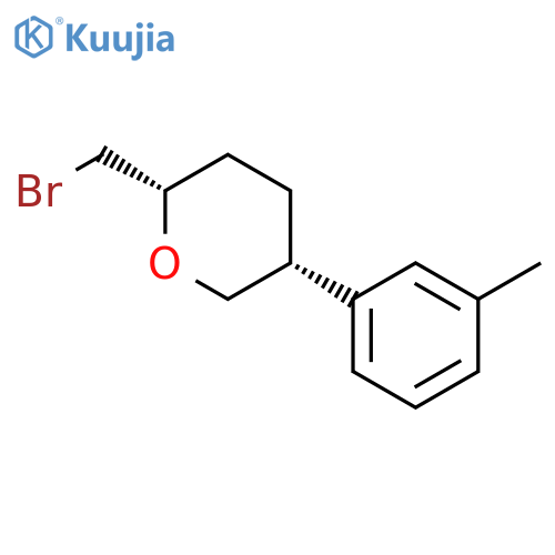 (2S,5R)-2-(bromomethyl)-5-(3-methylphenyl)oxane structure