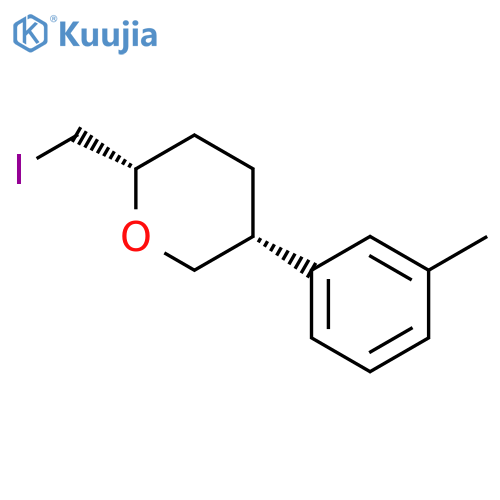 (2S,5R)-2-(iodomethyl)-5-(3-methylphenyl)oxane structure