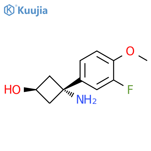 (1s,3s)-3-amino-3-(3-fluoro-4-methoxyphenyl)cyclobutan-1-ol structure