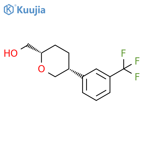 (2S,5R)-5-3-(trifluoromethyl)phenyloxan-2-ylmethanol structure