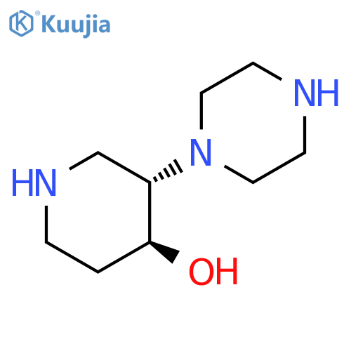 (3S,4S)-3-(piperazin-1-yl)piperidin-4-ol structure