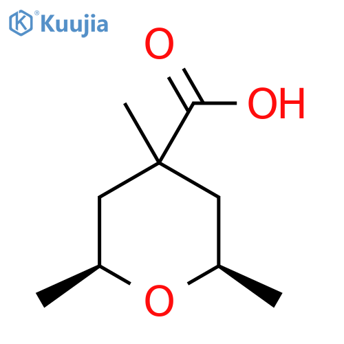(2R,6S)-2,4,6-Trimethyloxane-4-carboxylic acid structure