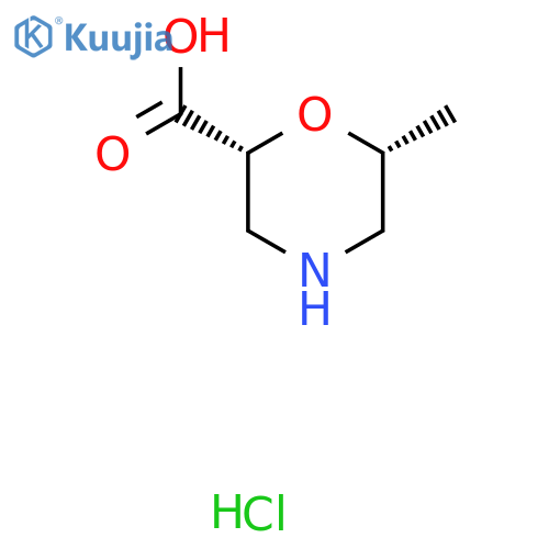 rac-(2R,6R)-6-methylmorpholine-2-carboxylic acid hydrochloride structure
