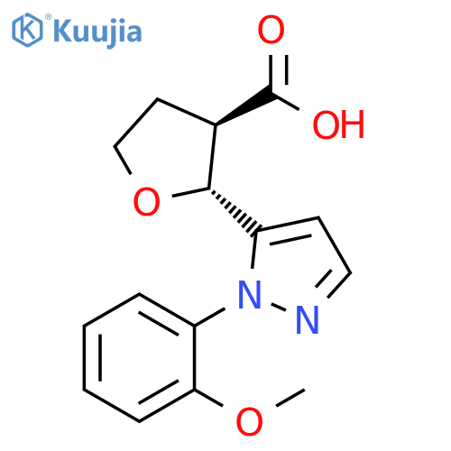 rac-(2R,3R)-2-1-(2-methoxyphenyl)-1H-pyrazol-5-yloxolane-3-carboxylic acid, trans structure
