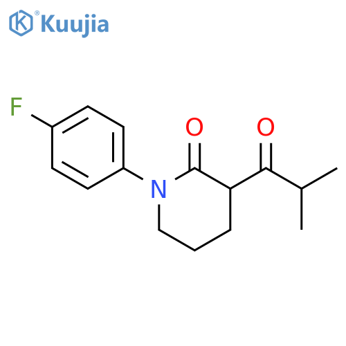 1-(4-fluorophenyl)-3-(2-methylpropanoyl)piperidin-2-one structure