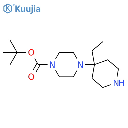 tert-butyl 4-(4-ethylpiperidin-4-yl)piperazine-1-carboxylate structure
